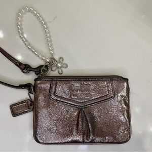 Coach Madison Metallic Leather Wristlet – Lavender Metallic Finish
